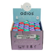 Adios Poo Bags Counter Top Display Unit inc Rolls