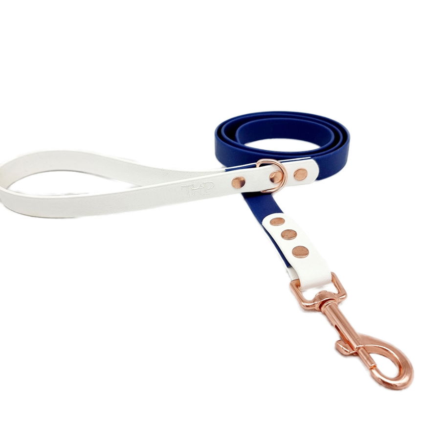 Trinkety Paws City Collection Biothane Dog Lead Navy/White