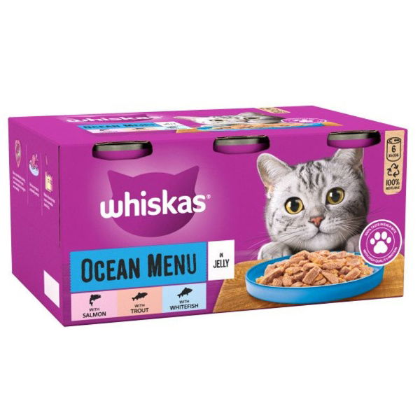 Whiskas 1+ Cat Tins Ocean Menu in Jelly