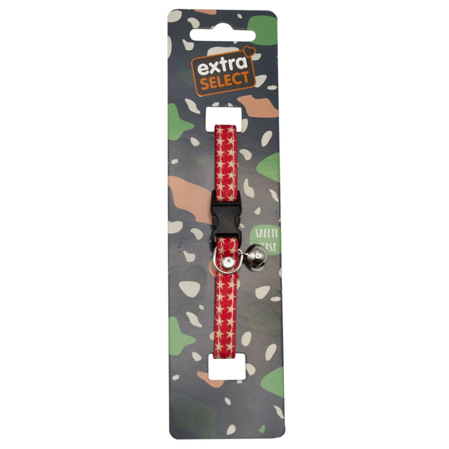 Extra Select Adult Safety Cat Collar Red Star Print