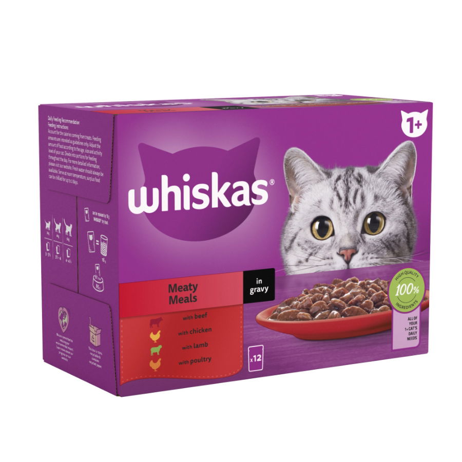 Whiskas Pouch 1+ Cat Meaty Meals in Gravy