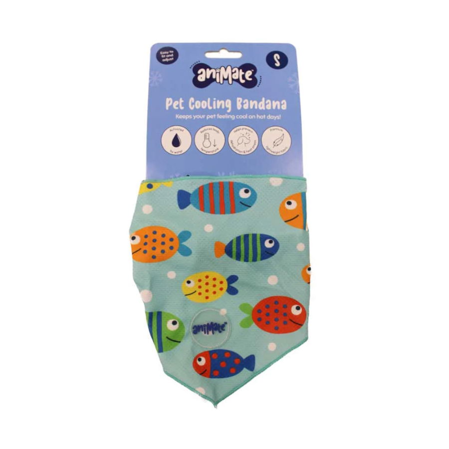 Animate Fish Print Cooling Dog Bandana