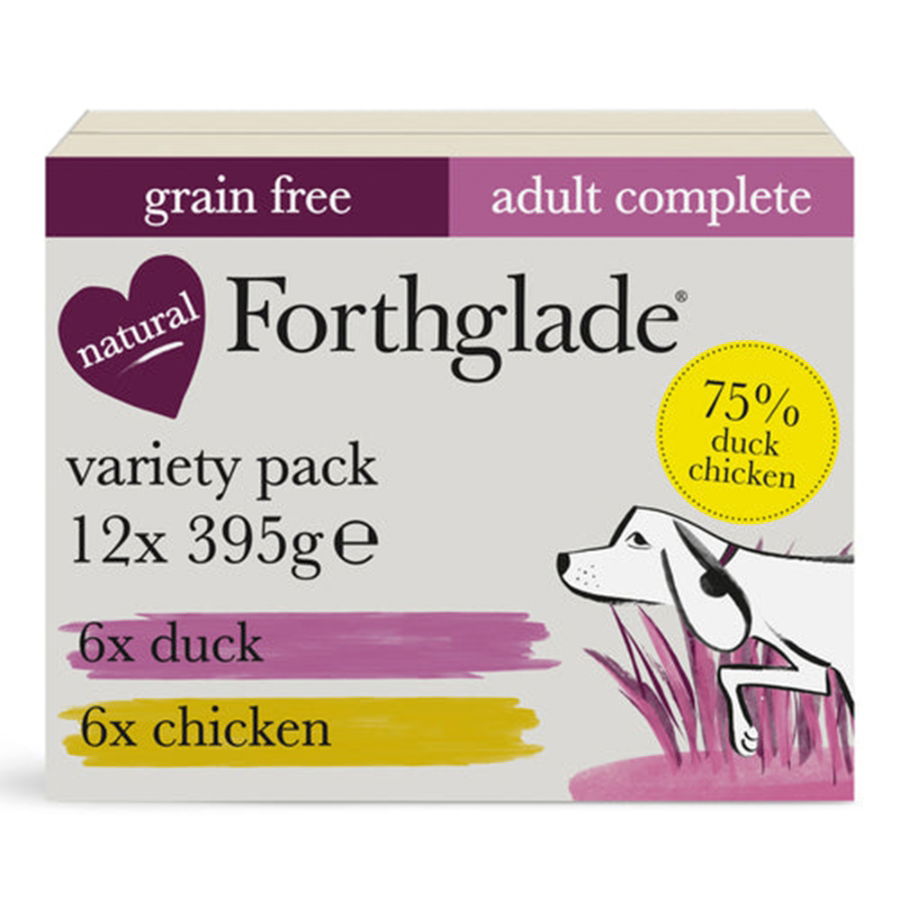 Forthglade Complete Meal Adult Dog Grain Free Duo Variety (Duck & Chicken)