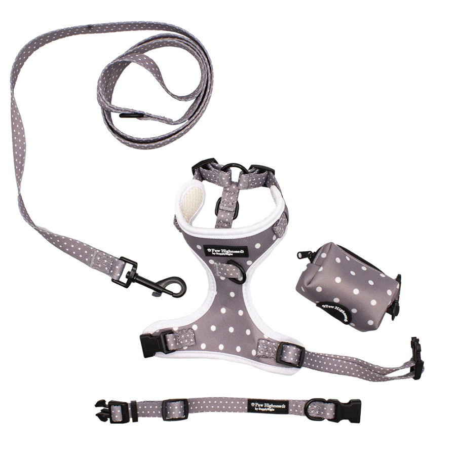 Paw Highness Doggy Walk Bundle Grey Polka Dot