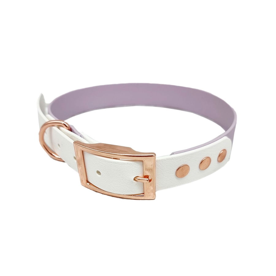 Trinkety Paws City Collection Biothane Dog Collar Lilac/White