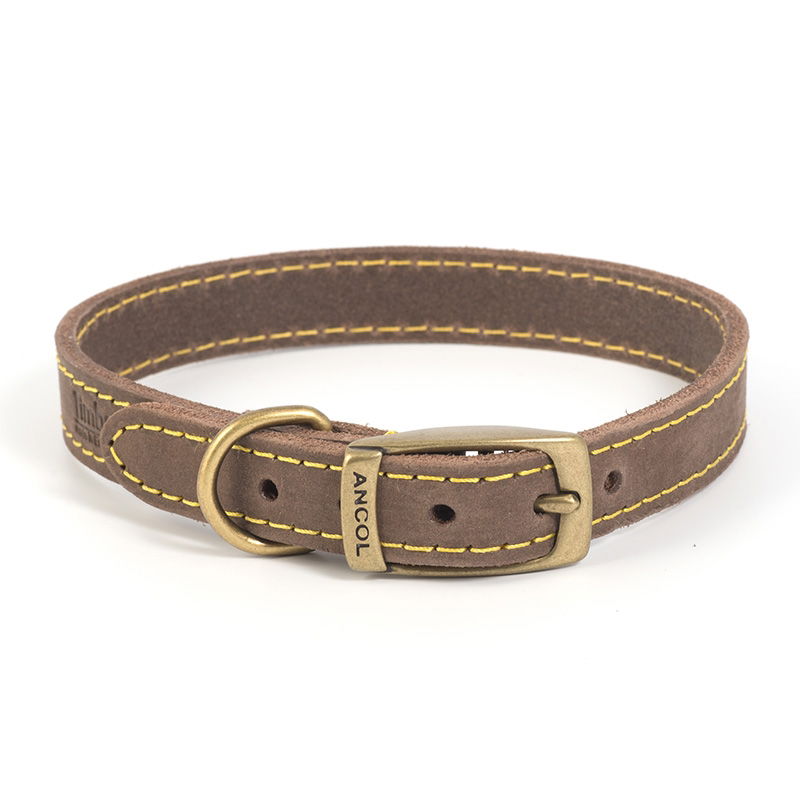 Ancol Timberwolf Leather Collar