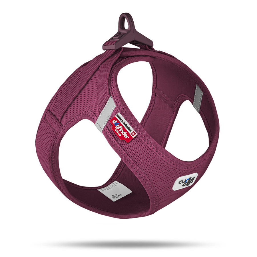 Curli Vest Dog Harness Clasp Air-Mesh Ruby